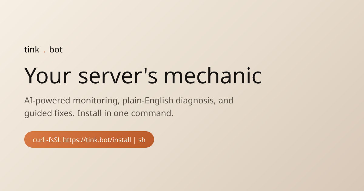 tink.bot - AI-powered server mechanic